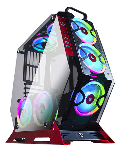 Kediers 7 Pcs Rgb Fans Atx Mid-tower Pc Gaming Case Open Com
