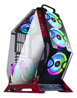 Kediers 7 Pcs Rgb Fans Atx Mid-tower Pc Gaming Case Open Com