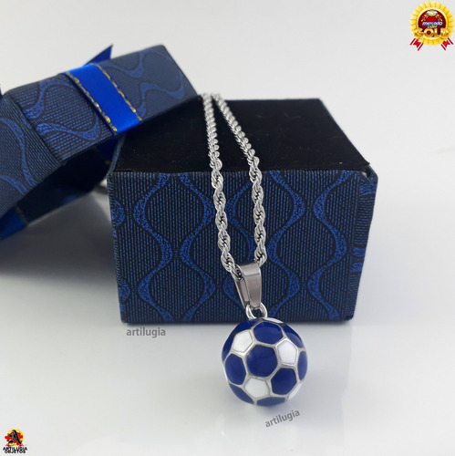 Collar Pelota De Football Argentina Cadena Estuche