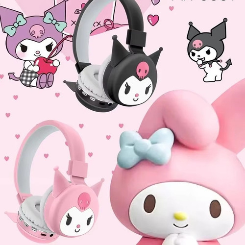 Auricular Vincha Kuromi Diseños Kawai Bluetooth Plegable Rosa