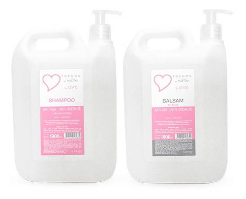 Shampoo + Acondicionador Love Nov Sin Sulfatos X 1900 Ml