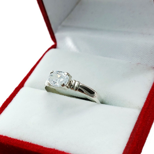 Imagen 2 de 7 de Anillo Cintillo Solitario Cubic Compromiso Boda Plata 925