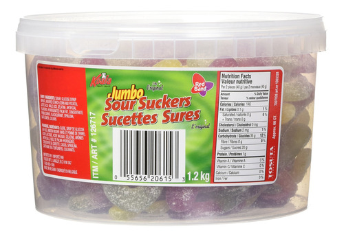 Koala Sour Suckers Gummy Candy, 1.2kg/42.32oz 60 Unidades
