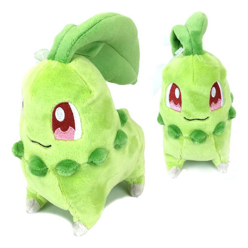 Peluche Anime Pokemon Chikorita Planta Kawaii Importado