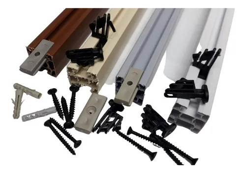comprar Trilho Porta Sanfonada Pvc 1,00mt Branco + 6 Pino + 3 Sup
