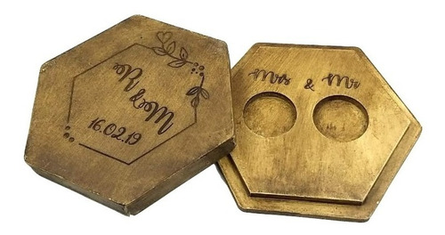 Caja De Madera Personalizada Anillos Compromiso Art1066