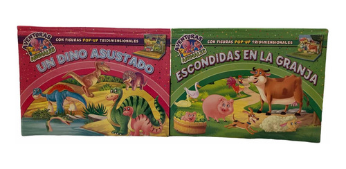 Cuentos Infantiles Pop Up - 3d- Granja Y Dinosaurios Por 2