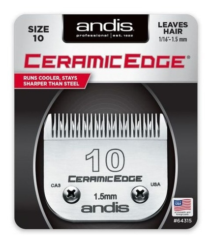 Cuchilla Cortante Andis 10 Esquiladora Ceramic Edge 1,5mm 