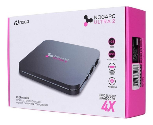 Tv box Noga PC Ultra estándar 4K 8GB negro con 1GB de memoria RAM