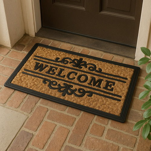 Alfombra Felpudo De Entrada Goma Y Coco 30x55cm 55 Cm 30 Cm Goma Y Coco
