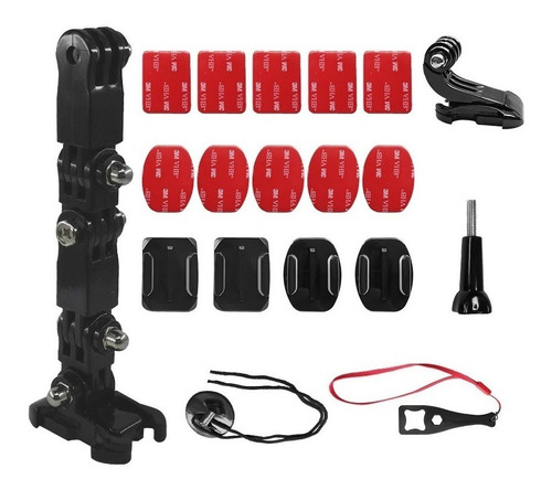 Suporte De Capacete Para Gopro + Kit Adesivo