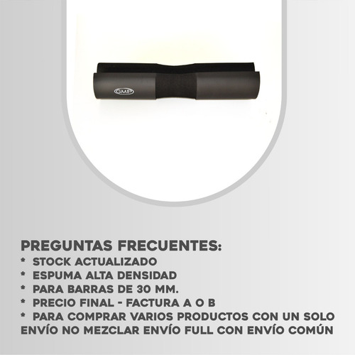 Imagen 2 de 7 de Protector Cervical Cubre Barra Foam Alta Densidad Gmp