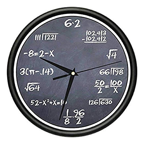 Beagle - Reloj De Pared De Matemáticas, Pizarra Negra, Para 