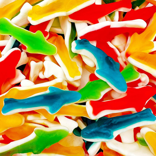 Gummy Sharks Candy Surtido De Sabores De Frutas, Bolsa A Gra