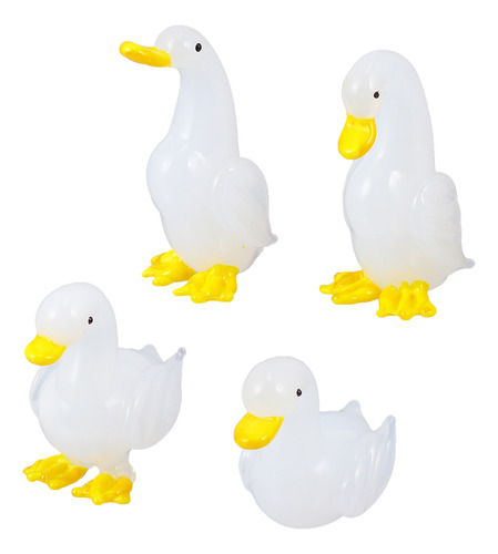 Minifiguritas De Animales De Cristal Para Adornar Patos, 4 U