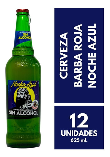 Imagen 1 de 10 de Cerveza Barba Roja Noche Azul Sin Alcohol 625ml. Pack X 12