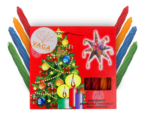 20 Velitas Cera Espirales Para Posada Navidad Peregrinos