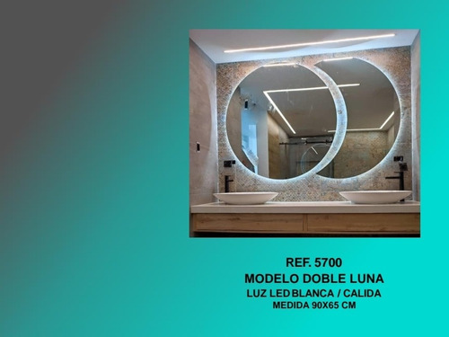 Espejo Doble Luna 90x65cm Luz Led Blanca/ Luz Calida 