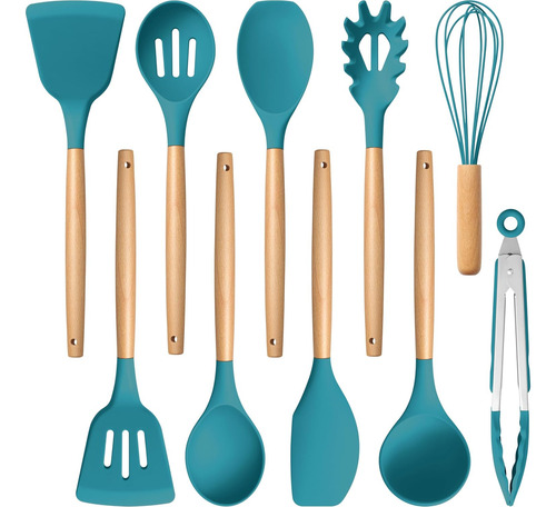 Set De Utensilios De Cocina De Silicona Azul E-far, Juego De
