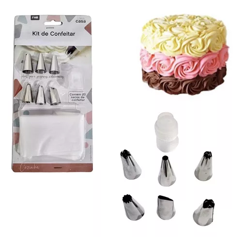 Kit Confeiteiro Com 20 Sacos de Descartaveis Para Confeitar Bolos