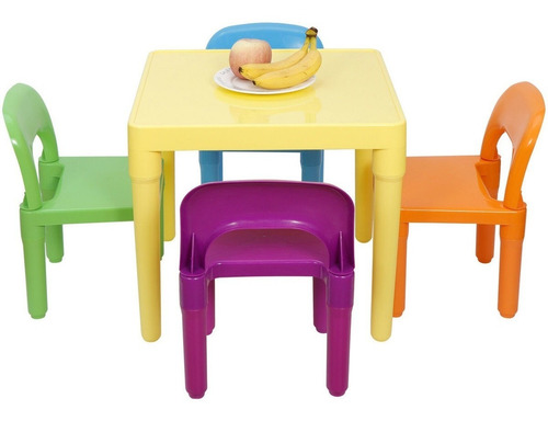 Muebles Para Niños Juego De Mesa 4 Sillas De