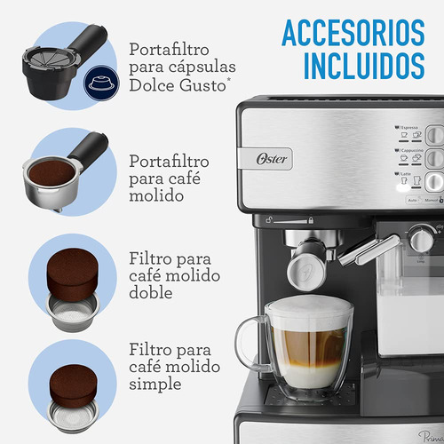 Cafetera Automática De Espresso Oster Primalatte Plateada Bv