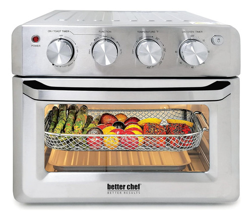 Horno Freidora De Aire Better Chef 20l Multifunciones Color Plateado