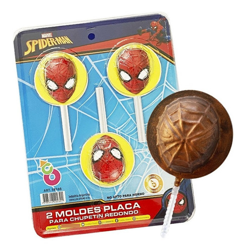 Placa Molde Chupetin Pascua Spiderman Hombre Araña X 2 U 