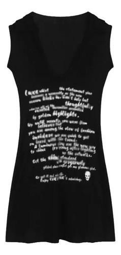 Vestido Negro Sin Tirantes Con Estampado De Spandex Modal, C