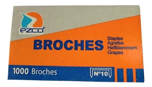 Broches Ezco Nº 10/50 X 1000 P/ Abrochadora X 10 Cajas