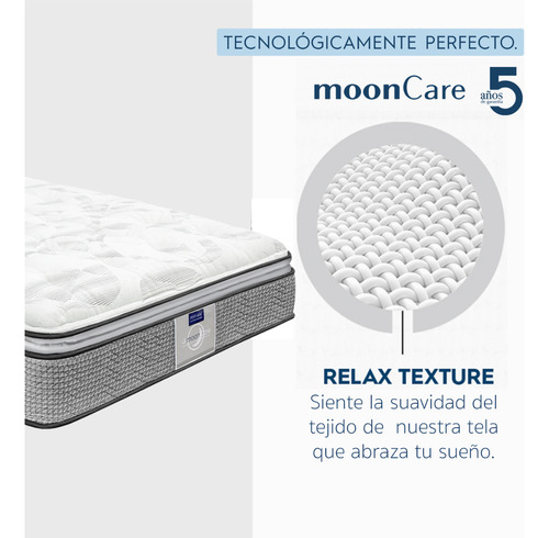 Colchón King Size Restonic Anti Ácaros + Box + Almohadas Gris Oscuro