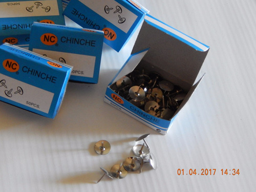 Chinches Caja X 50 Chinches Para Oficina Uso Escolar