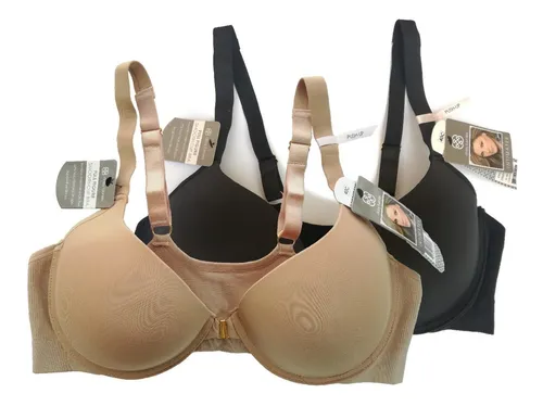 Brasier Broche Frente Push-up Daisy Fuentes Paq Negro Y Nude