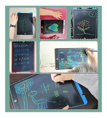 Pizarra Mágica Lcd Niños Tableta Multicolor 12'' Mayoreo 10 Kits De Colores Surtidos