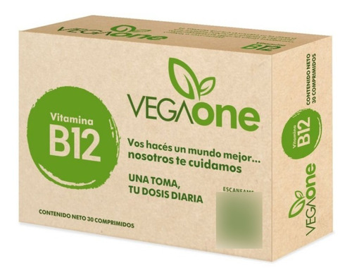 Vegaone Vitamina B12 X 30 Comprimidos  - Apto Vegano
