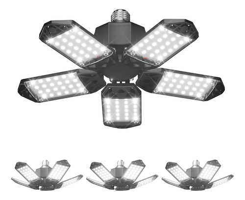 Paquete De 4 Luces Led De Garaje, Luz Led De 120 W Con 5 Pan