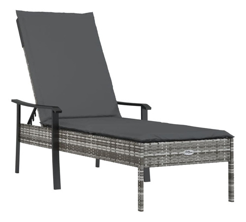 Minerwall Sun Lounger With Cushion Gray Poly