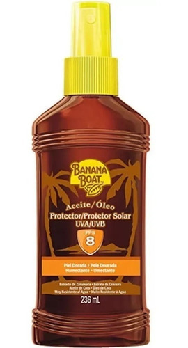 Bronzeador Banana Boat Óleo Melanina Ativa Bronze Fps8 236ml