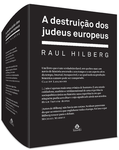 A destruição dos judeus europeus, de Hilberg, Raul. Editora Manole LTDA, capa dura em português, 2016