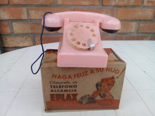 Antiguo Teléfono Alcancía Eplax En Caja Jugueteria Años 50