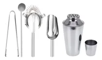 Comprar Kit Set Bartender Barman Coctelera Acero Inox 5 Pcs Tragos 