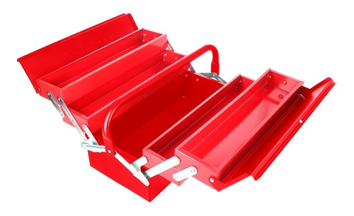 Caja Portaherramientas Tipo Acordeón Roja 7  X 16  X 8 