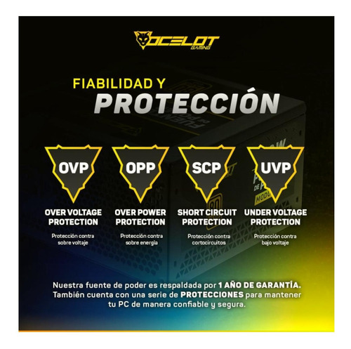 Ocelot Gaming Fuente De Poder Ops650. Formato Atx, 650 Watts