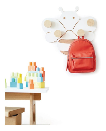 Perchero De Pared Abejita Infantil Escandinavo Nordico