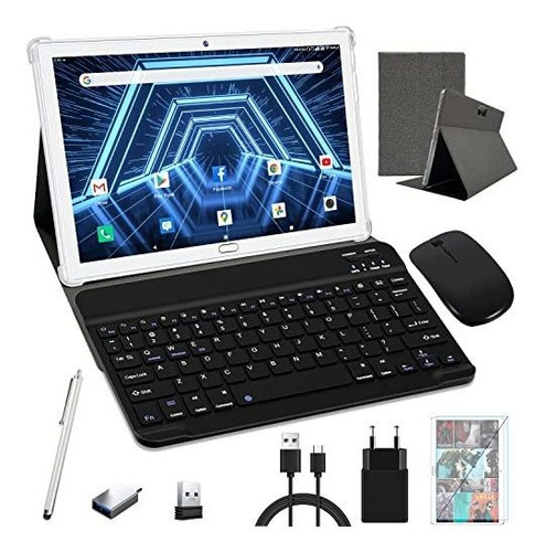 Tablet With Keyboard, Android 11.0 2 En 1 Tablets, 6rdwj