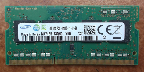 Memoria Ram Samsung 4gb Pc3l-12800s 1600 Mhz Sodimm Ddr3