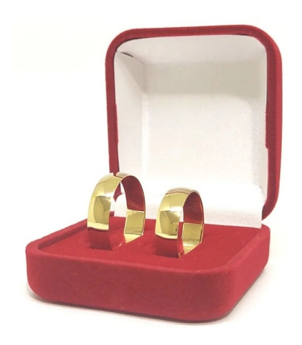 Par De Aliança Ouro 18kl Tradicional 6mm 10 Gramas Anatômica