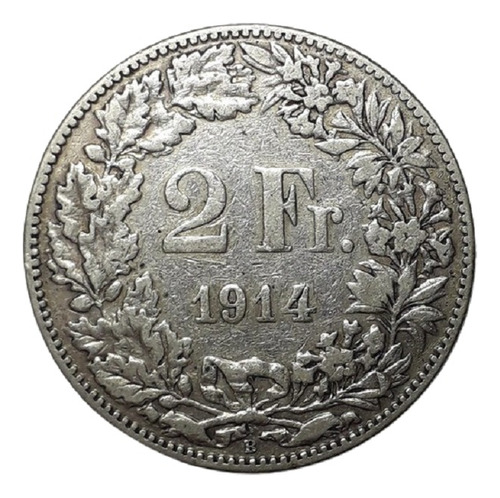 Suiza - 2 Francos 1914 B - Km 21 (ref 108)