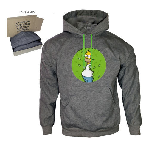 Buzo Hoodie Personalizado Saco Homero Simpson Arbusto Unisex