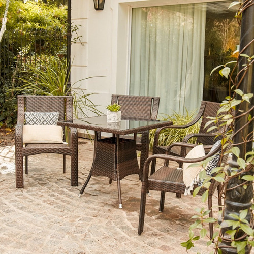 Imagen 4 de 9 de Combo Sillas Mesa Símil Rattan Exterior Calidad Premium